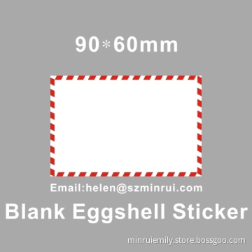 Hot Sales Red Name Badge Egg Shell Blank Stickers Custom 
